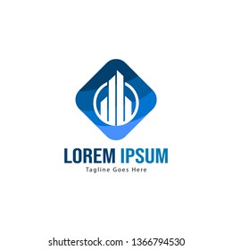 Real estate logo template design. minimalist building logo with modern frame vector design