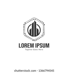 Real estate logo template design. minimalist building logo with modern frame vector design