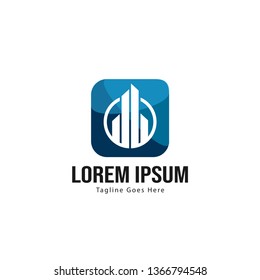 Real estate logo template design. minimalist building logo with modern frame vector design