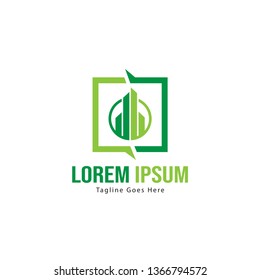 Real estate logo template design. minimalist building logo with modern frame vector design