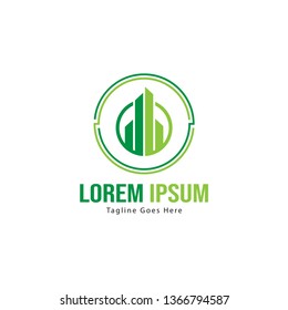Real estate logo template design. minimalist building logo with modern frame vector design