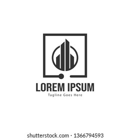 Real estate logo template design. minimalist building logo with modern frame vector design