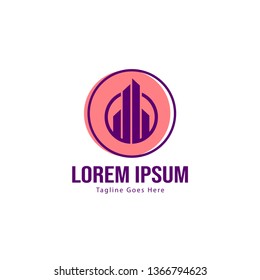 Real estate logo template design. minimalist building logo with modern frame vector design