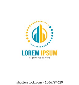Real estate logo template design. minimalist building logo with modern frame vector design