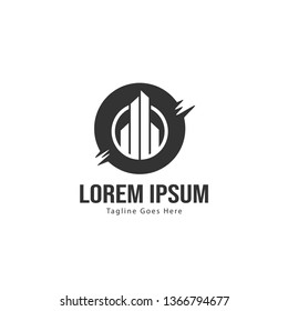 Real estate logo template design. minimalist building logo with modern frame vector design