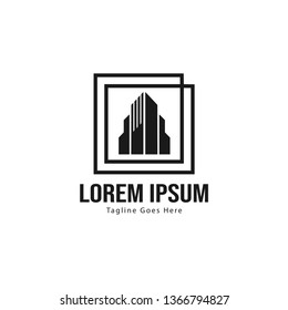 Real estate logo template design. minimalist Real estate logo with modern frame vector design