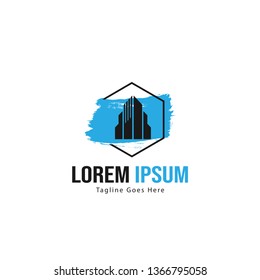Real estate logo template design. minimalist Real estate logo with modern frame vector design