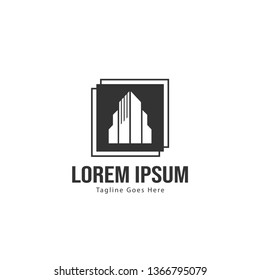 Real estate logo template design. minimalist Real estate logo with modern frame vector design