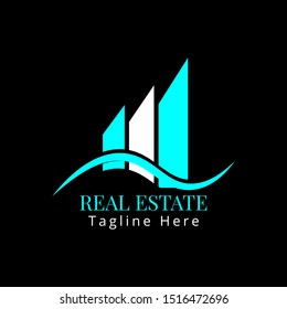 Real estate logo template design. Clean and minimalist logo