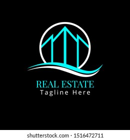 Real estate logo template design. Clean and minimalist logo