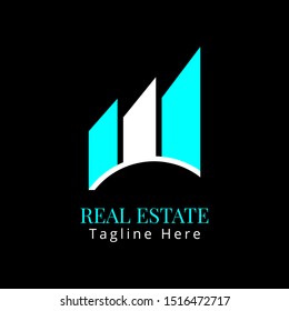 Real estate logo template design. Clean and minimalist logo