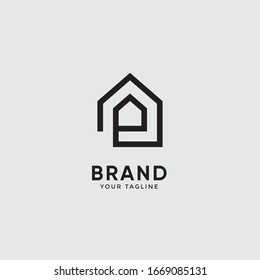 real estate logo template design vector