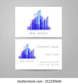Inmobiliaria - logotipo. Diseño de plantilla de identidad corporativa. Tarjeta de visita.