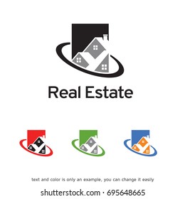 Real Estate Logo Template Design Vector, Emblem, Design Concept, Creative Symbol, Icon