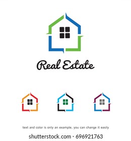 Real Estate Logo Template Design Vector, Emblem, Design Concept, Creative Symbol, Icon