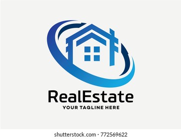 Real Estate Logo Template Design Vector, Emblem, Design Concept, Creative Symbol, Icon