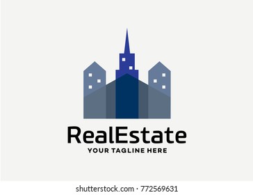 Real Estate Logo Template Design Vector, Emblem, Design Concept, Creative Symbol, Icon