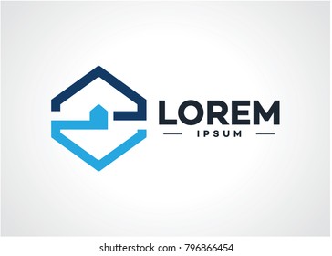 Real Estate Logo Template Design Vector, Emblem, Design Concept, Creative Symbol, Icon