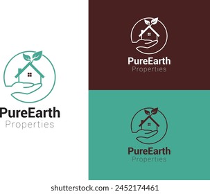 real estate logo template, ecofriendly real estate logo, nature housing logo