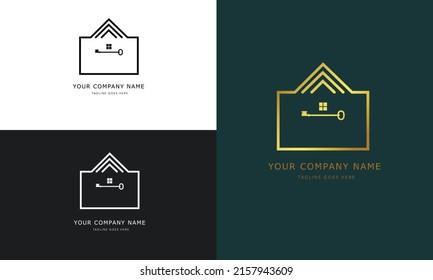 Real estate logo template with golden creative style premium Badges for Realtor Logo Sold Vector