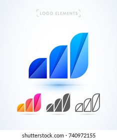 Real estate logo template. Growth infographic illustration. Material design style