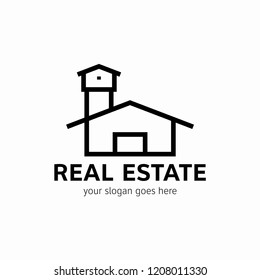 Real estate logo template. House icon.