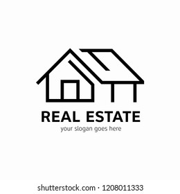 Real estate logo template. House icon.