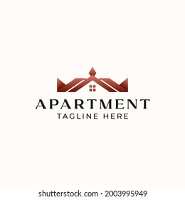 Plantilla de logotipo inmobiliario aislada en fondo blanco. Ilustración vectorial