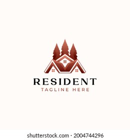 Real Estate Logo Template Isolated in White Background. Vector Illustration