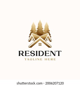 Plantilla de logotipo inmobiliario aislada en fondo blanco. Ilustración vectorial