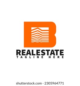 real estate logo template with letter B