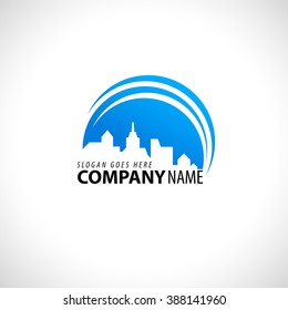 Real estate logo template logotype, company, corporate, identity. Clean, modern and elegant style design