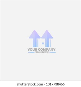 real estate logo template . modern color with arrow concept