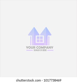 real estate logo template . modern color with arrow concept