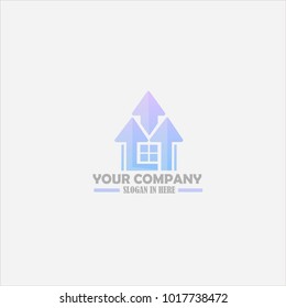 real estate logo template . modern color with arrow concept