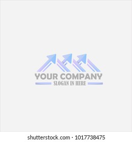 real estate logo template . modern color with arrow concept