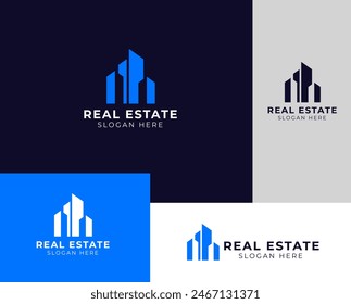 Real estate logo template. modern building logo template. property logo collection