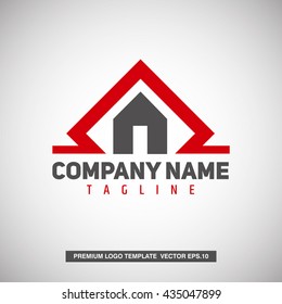 Real Estate Logo Template. With Roof and House shape.Vector Eps. 10