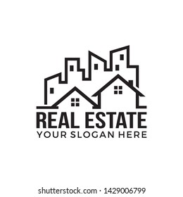 Real estate logo template vector illustration