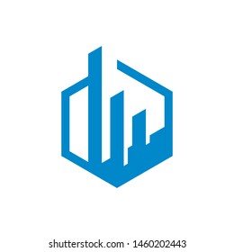 Real estate logo template vector building icon design
