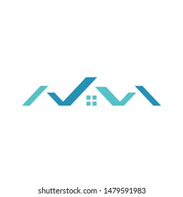 Real estate logo template vector mortgage icon design