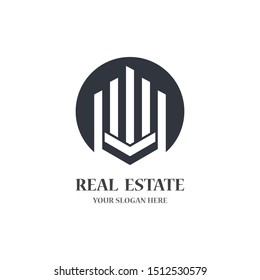 Real estate logo template vector icon