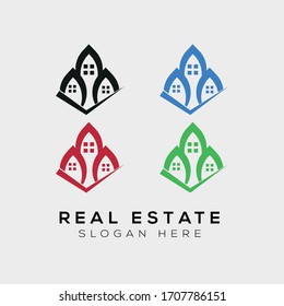 Real Estate Logo Template vector & awesome design.Abstract Buildings Logo. 