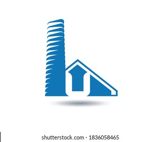 Real estate logo template vector. Letter U logo
