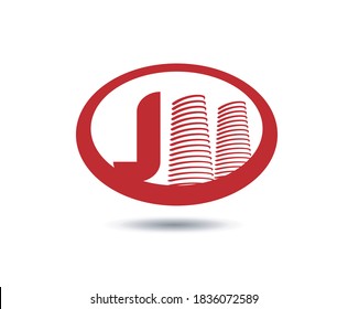 Vector de plantilla de logotipo inmobiliario. Logo de Letter j
