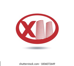 Vector de plantilla de logotipo inmobiliario. Logo de la carta X
