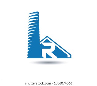 Real estate logo template vector. Letter R logo
