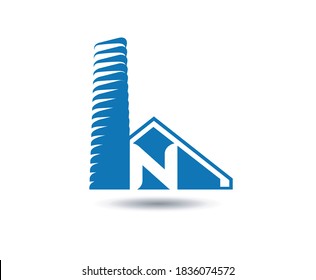 Real estate logo template vector. Letter N logo

