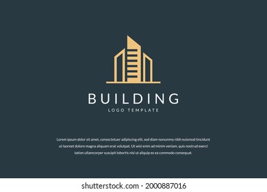 Plantilla de logotipo inmobiliario - Vector. Edificio, apartamento, logotipo de arquitectura