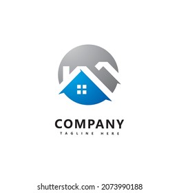 Real estate logo template vector.Abstract house icon